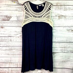 KAKTUS SIZE L BLACK CREAM CROCHET SUMMER‎ DRESS VACATION BEACH GUC